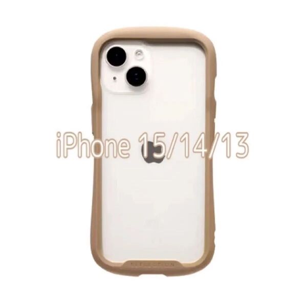 iFace Reflection iPhone 15/14/13 ケース クリア 強化ガラス (ベージュ)