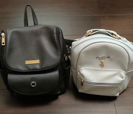 ピンクラテ リュック黒と水色のセット