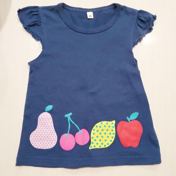 フルーツ柄 袖フリル トップス 半袖 カットソー Tシャツ 夏服 女の子
