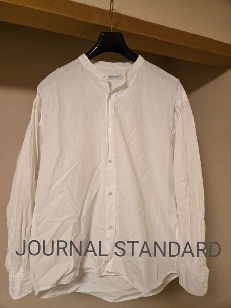 JOURNAL STANDARD バンドカラーシャツ スタンドカラー ノーカラー 襟なし 大きめ 長袖 シャツ ホワイト コットン