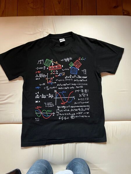 数学 数式 プリント Tシャツ 黒 Sサイズ