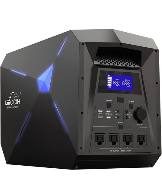 LEOCH9820Pro リン酸鉄リチウムイオンバッテリー 2048Wh大容量 AC出力(サージ4000W) 高速AC充電