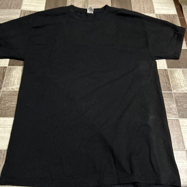 ヘインズ Tシャツ 半袖 ブラック L 黒 無地 クルーネック 海外サイズ品 綿100%