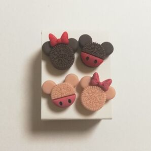 クッキーマウスのピアス 樹脂ポスト デコパーツ