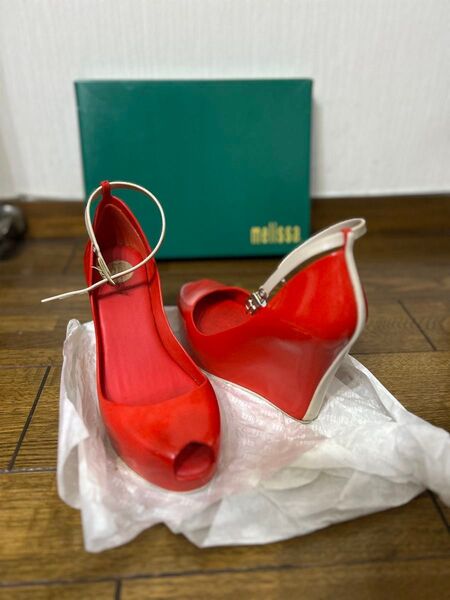 melissa ウェッジソールサンダル レッド オープントゥ ユナイテッドアローズ BEAUTY&YOUTH