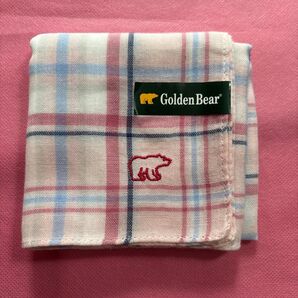 Golden Bear ガーゼハンカチ ピンク チェック
