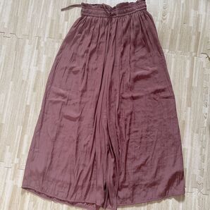 INGNI ワイド ガウチョ パンツ M ウエストゴム ブラウン 裏地付き