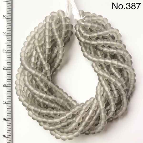 No.387 糸通し品 チェコビーズ ラウンド 約4mm 約500個 マットブラックダイヤモンド ◆1点限りです