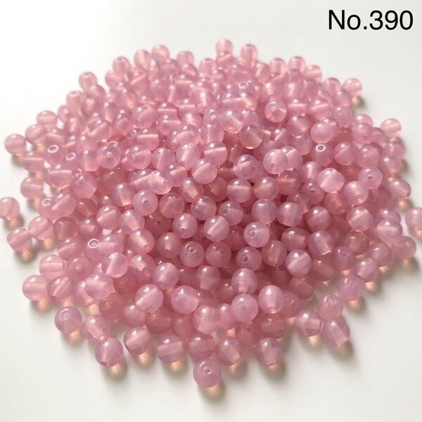 No.390 チェコビーズ ラウンド 約4mm 約400個 ピンクオパール