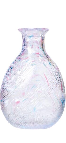 東洋佐々木ガラス 酒器 酒杯徳利 徳利 日本製 透明ガラス 徳利 ピンク青模様 250ml 片口ボウル