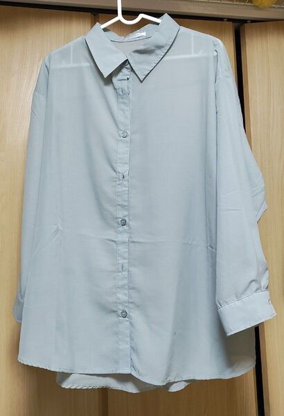 COLZA グレー シースルー シアーシャツ