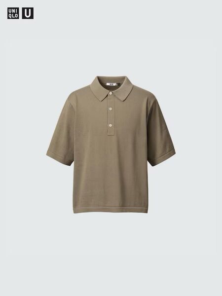 UNIQLO U ニットポロシャツ XL ブラウン