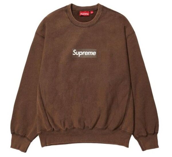 Supreme Washed Box Logo Crewneck Brown Large 茶色 Lサイズ 新品