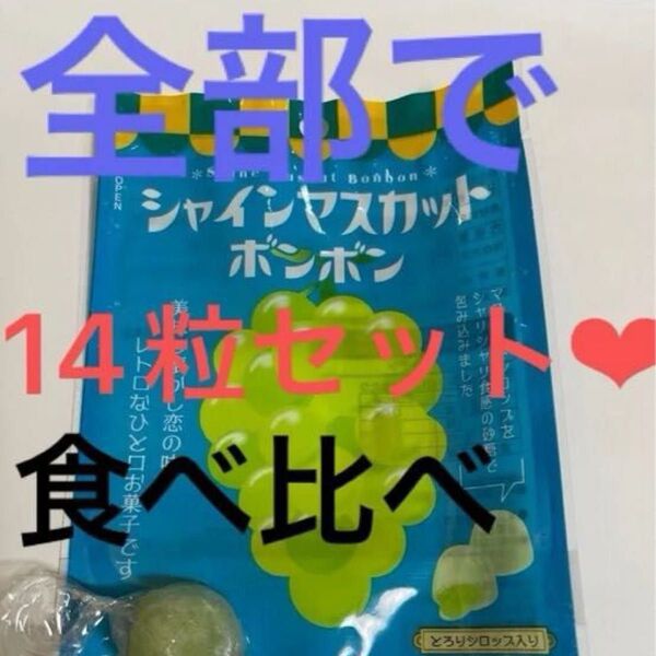 シャインマスカットボンボン1粒、ムラマツ製菓ボンボンお好きな味を13粒選んで下さい。食べ比べどうでしょうか?