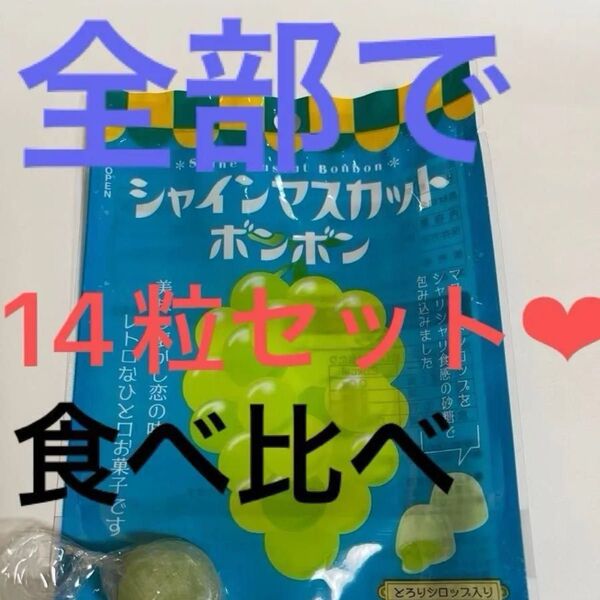 シャインマスカットボンボン1粒、ムラマツ製菓ボンボンお好きな味を13粒選んで下さい。食べ比べどうでしょうか?