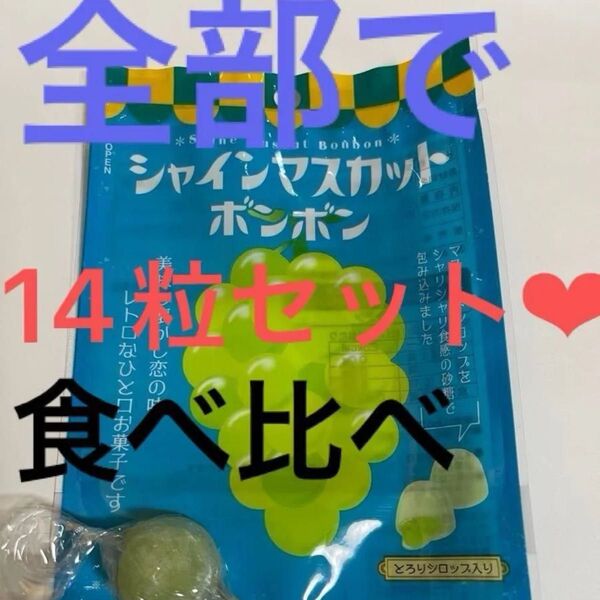 シャインマスカットボンボン1粒、ムラマツ製菓ボンボンお好きな味を13粒選んで下さい。食べ比べどうでしょうか?