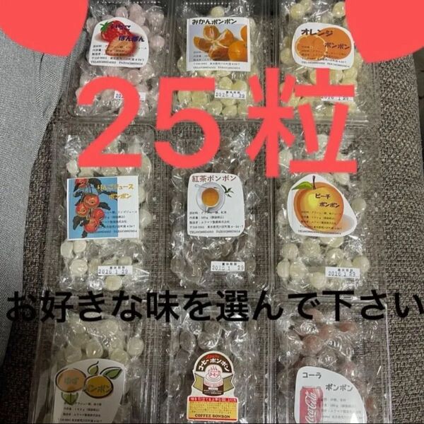 ムラマツ製菓ボンボン、お好きな味を25粒まとめ売りです。食べ比べどうでしょうか?