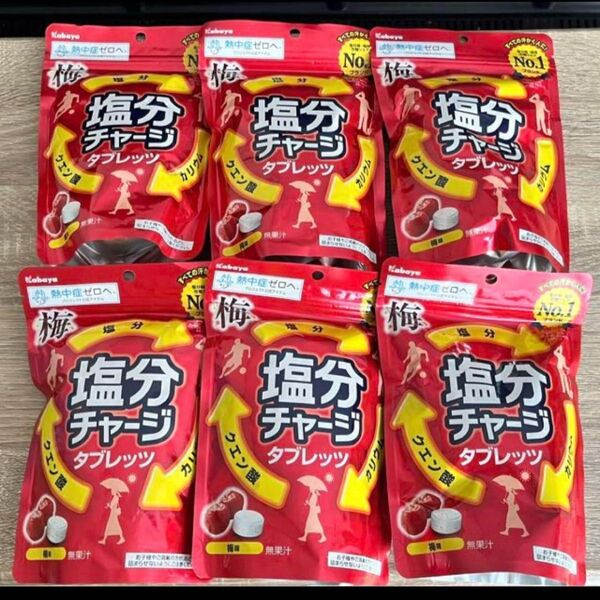 kabaya カバヤ 塩分チャージタブレッツ 梅味 6個セット