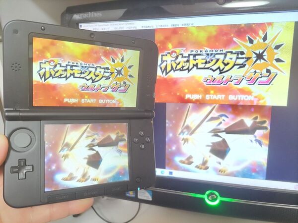 美品 ゲーム実況 3DSLL 『キャプチャー機能付き』レッドブラック 偽トロ 本体 PCとの接続用ケーブル ★保証有★箱有り