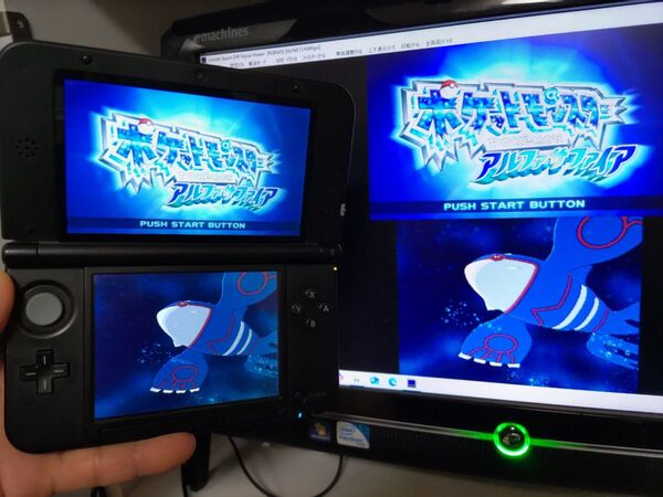 美品 ゲーム実況 3DSLL 『キャプチャー機能付き』ブラック 偽トロ 本体 PCとの接続用ケーブル ★保証有★