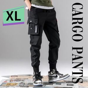 カーゴパンツ XL スウェット ジョガーパンツ ブラック