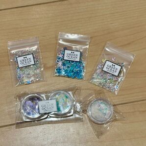 隠れ工房greenocean オリジナルブレンド レジン封入パーツ 6点
