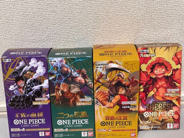 ワンピース BOX 4個セット 未開封 テープ付き 二つの伝説 謀略の王国 王族の血統 ザ ビースト ONEPIECE