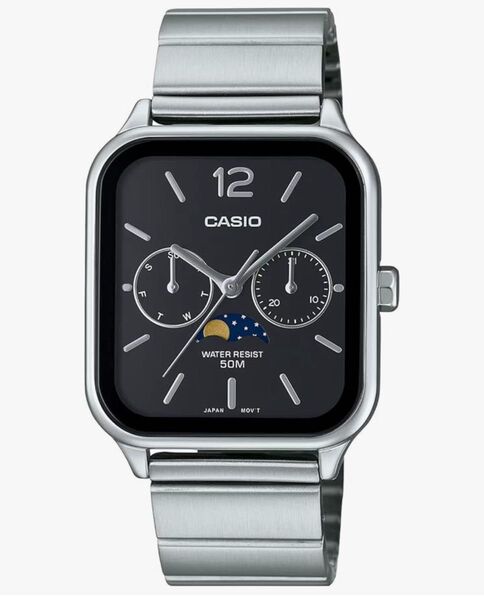 人気 カシオ CASIO スタンダード ムーンフェイズ MTP-M305D-1AV ブラックフェイス メタルバンド 新品未使用