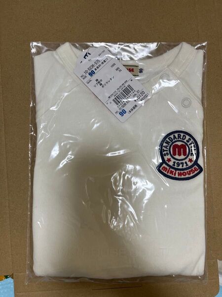 新品 ミキハウス ロゴ 長袖Tシャツ 90