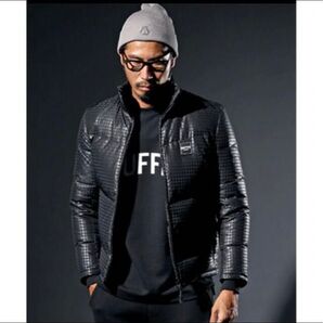 ★試着のみ★ DUFFER ダウンジャケットエンボス加工 千鳥柄ショートダウン M 【定価35,300円】