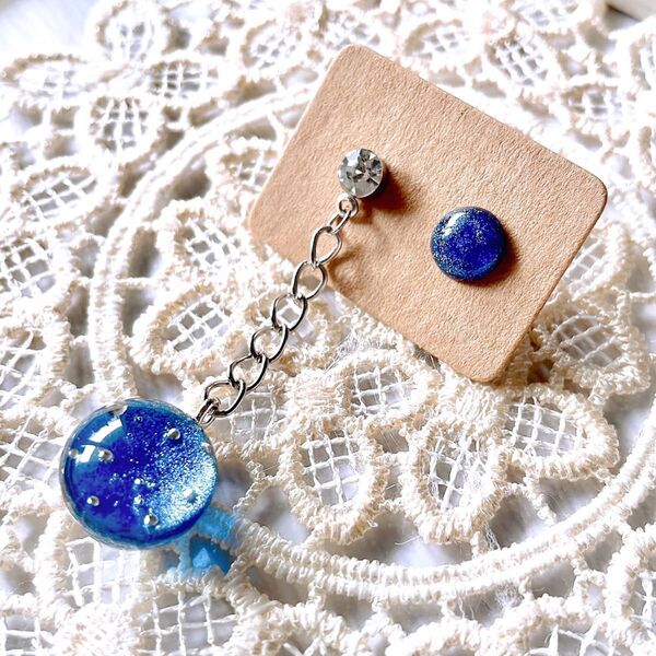 【アシンメトリーピアス】星空/宇宙/銀河 モチーフ