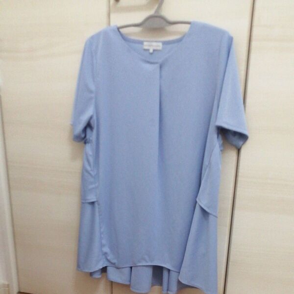 チュニック L 水色 Tシャツ ママ フリル カットソー ブラウス