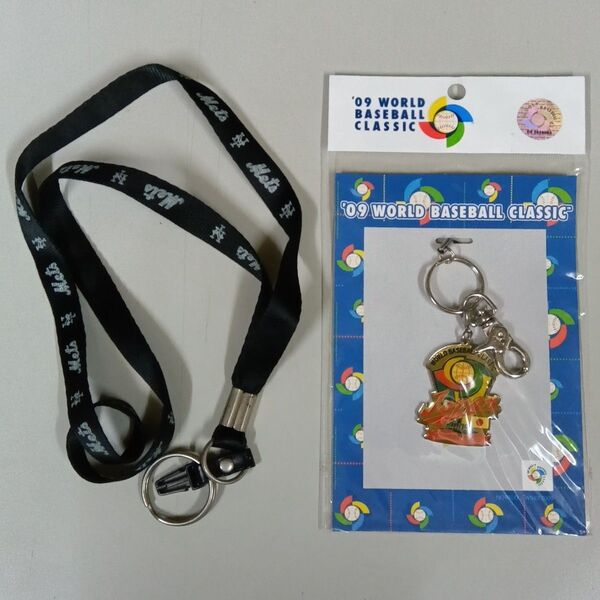 WBCワールドベースボールクラシック優勝記念チャンピオン2009キーホルダー★MLBニューヨークメッツ ネックストラップ