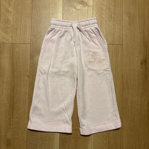 美品 BURBERRY バーバリー ピンク コットン スエット パンツ 98cm