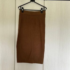 GAP リブニットスカート ブラウン