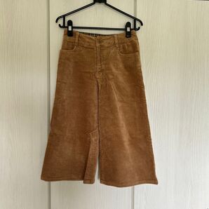 juelamy ワイドパンツ 七分丈 コーデュロイ ブラウン ワイルド