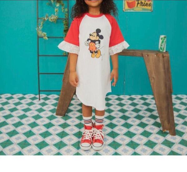 BREEZE ディズニーキャラクター Tシャツワンピース ミッキー 90サイズ