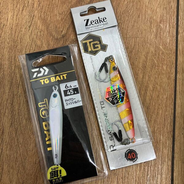 ダイワ TGベイト 45g グローエッジシルバー ジーク RサーディンTG 40g ゼブラグローアカキン タングステン製メタルジグ