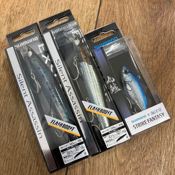 特価品 シマノ サイレントアサシン129F 24g 140F 25g 丸鱸 20g ミノー バイブ 3個セット