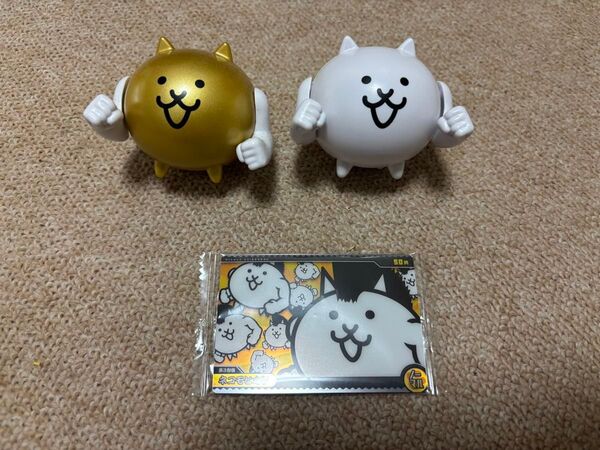 にゃんこ大戦争 金ネコビルダー他 フィギュア オマケカード付