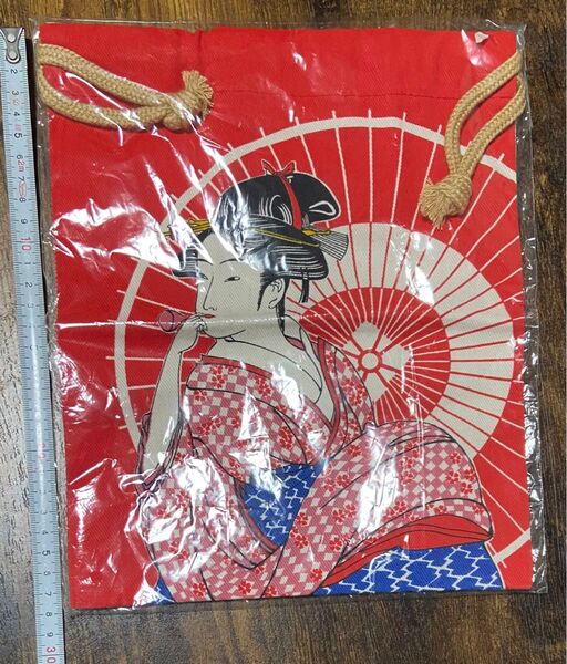 【新品!未開封!】浮世絵 キンチャク袋 巾着 日本画デザイン 浮世絵