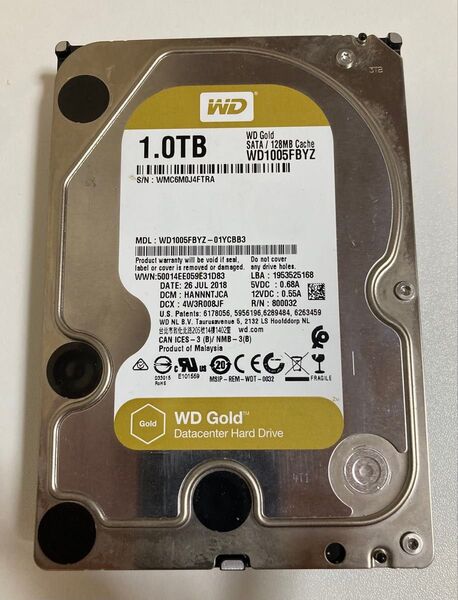 送料無料!WD Gold 1TB HDD WESTERN DIGITAL ジャンク品