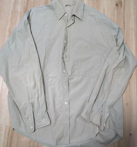 オーラリー WASHED FINX TWILL BIG SHIRT