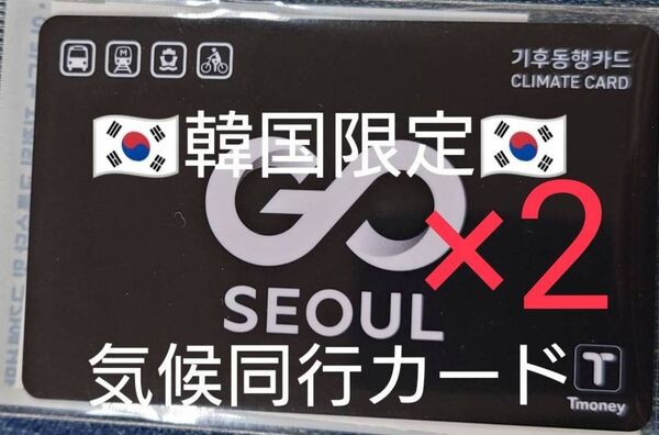 韓国限定 2枚セット 気候同行カード 交通系ICカード 乗り放題 韓国 ソウル