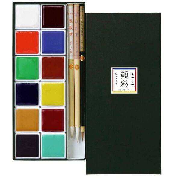 あかしや 絵具 絵手紙セット 12色 AP30012V
