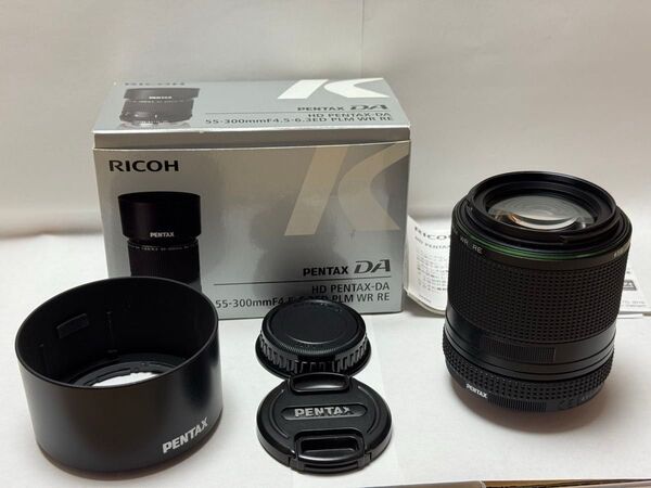 【美品】リコー ペンタックス HD PENTAX-DA 55-300mmF4.5-6.3ED PLM WR RE プロテクター付属