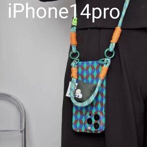 iPhone14pro ケース スマホデビュー キッズ 派手 可愛い ショルダーストラップ ハンド ネック 目立つ 柄 プレゼント