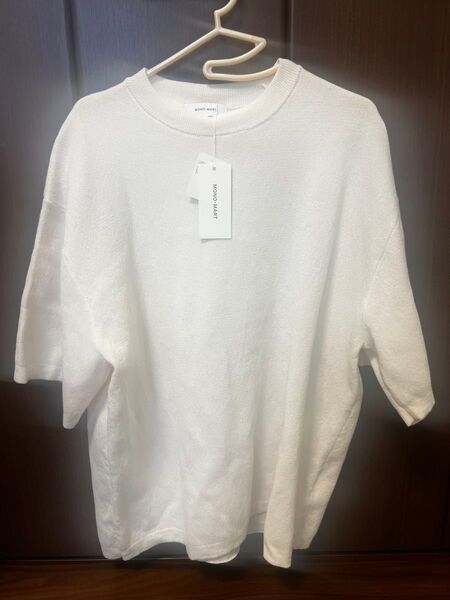 モノマート MONO-MART 半袖ニットTシャツ Mサイズ アイボリー