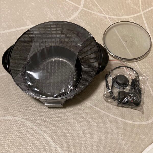 未使用・即発送!電気グリル鍋(焼肉、鍋同時対応)YW-001 ガラス蓋付き