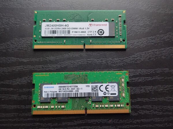ノートパソコン用メモリ DDR4-2400 PC4-19200 4GB×2